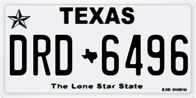 TX license plate DRD6496