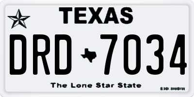 TX license plate DRD7034