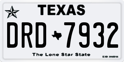 TX license plate DRD7932