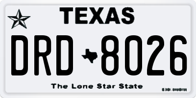 TX license plate DRD8026