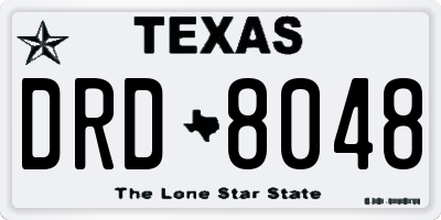 TX license plate DRD8048