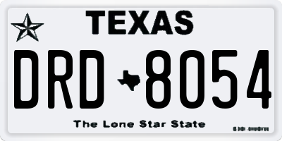 TX license plate DRD8054