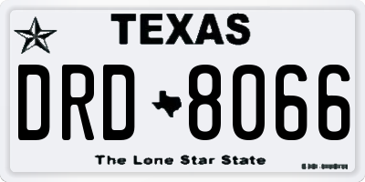 TX license plate DRD8066