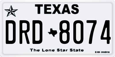 TX license plate DRD8074