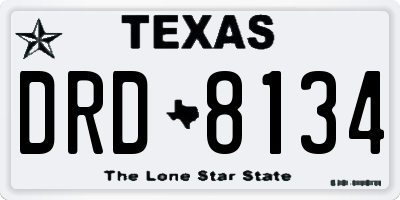 TX license plate DRD8134