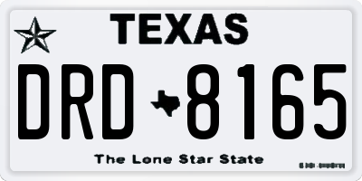 TX license plate DRD8165