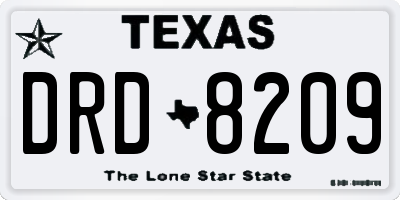 TX license plate DRD8209