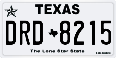 TX license plate DRD8215