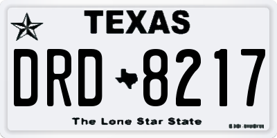 TX license plate DRD8217