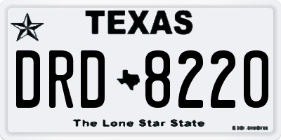 TX license plate DRD8220