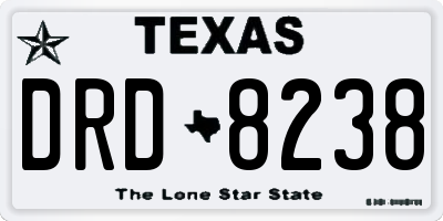 TX license plate DRD8238