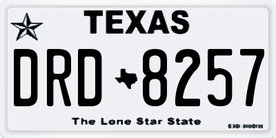 TX license plate DRD8257