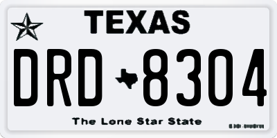 TX license plate DRD8304