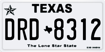 TX license plate DRD8312