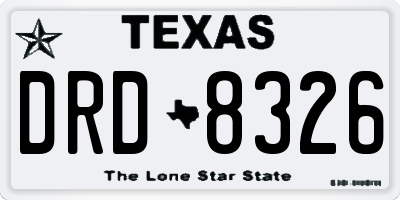 TX license plate DRD8326