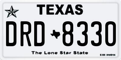 TX license plate DRD8330