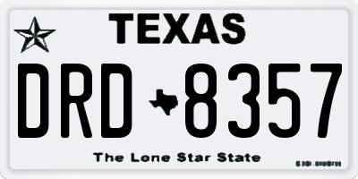 TX license plate DRD8357