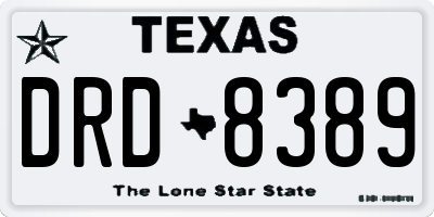 TX license plate DRD8389