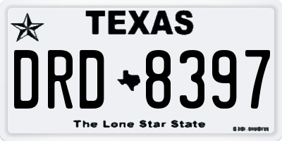 TX license plate DRD8397