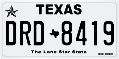 TX license plate DRD8419