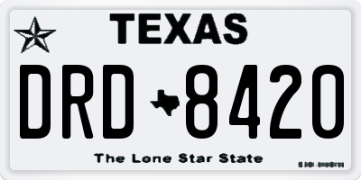 TX license plate DRD8420