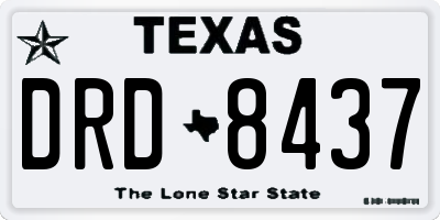 TX license plate DRD8437