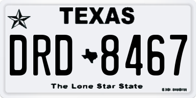 TX license plate DRD8467