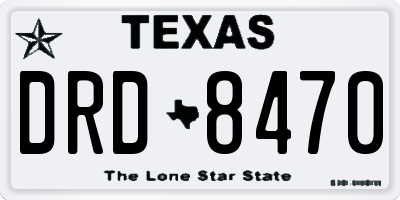 TX license plate DRD8470