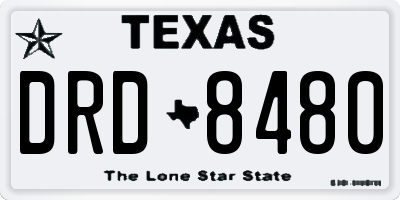 TX license plate DRD8480