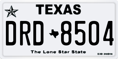 TX license plate DRD8504