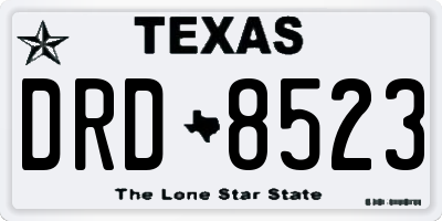 TX license plate DRD8523