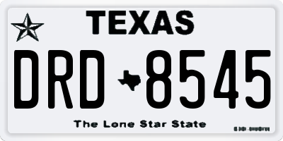 TX license plate DRD8545