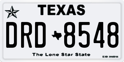 TX license plate DRD8548