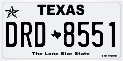 TX license plate DRD8551