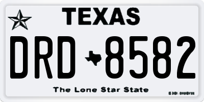 TX license plate DRD8582