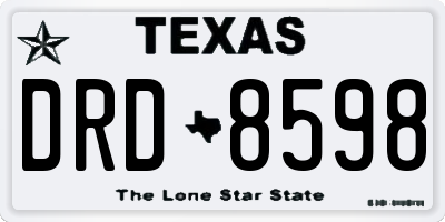 TX license plate DRD8598