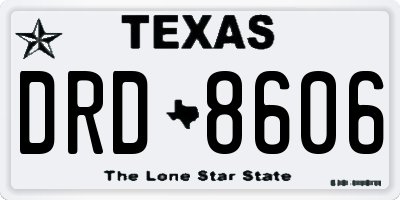 TX license plate DRD8606