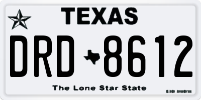 TX license plate DRD8612