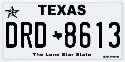 TX license plate DRD8613