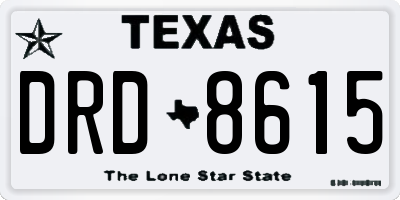 TX license plate DRD8615