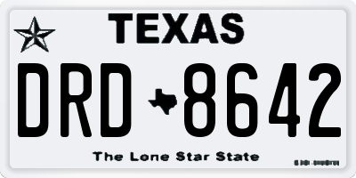 TX license plate DRD8642