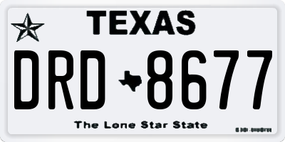 TX license plate DRD8677