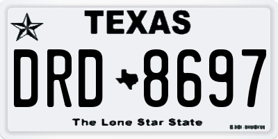 TX license plate DRD8697