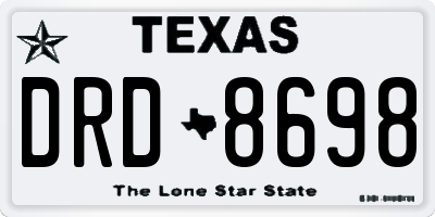 TX license plate DRD8698