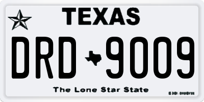 TX license plate DRD9009