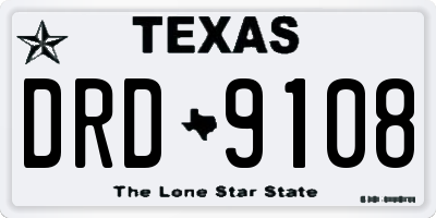 TX license plate DRD9108