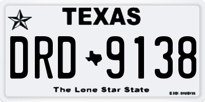 TX license plate DRD9138