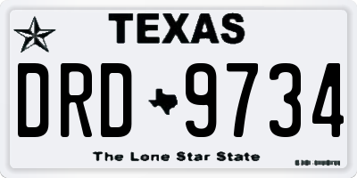 TX license plate DRD9734