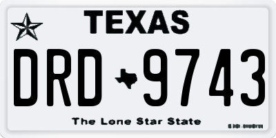 TX license plate DRD9743