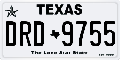 TX license plate DRD9755